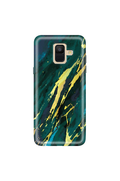SAMSUNG - Galaxy A6 - Soft Clear Case - Marble Emerald Green
