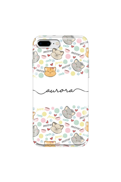 APPLE - iPhone 8 Plus - Soft Clear Case - Cute Kitten Pattern