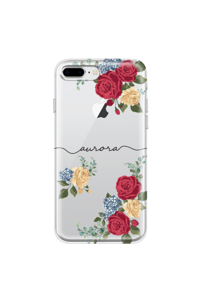 APPLE - iPhone 8 Plus - Soft Clear Case - Red Floral Handwritten