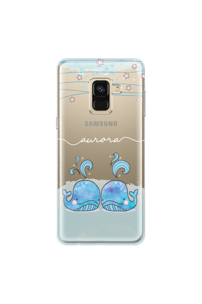SAMSUNG - Galaxy A8 - Soft Clear Case - Little Whales White