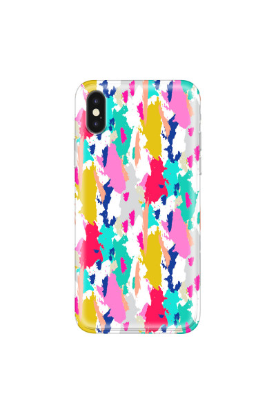 APPLE - iPhone XS - Soft Clear Case - Paint Strokes