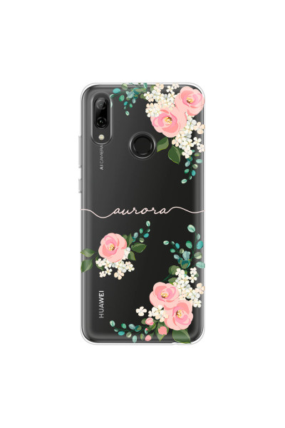 HUAWEI - P Smart 2019 - Soft Clear Case - Light Pink Floral Handwritten