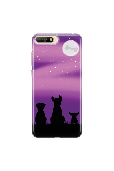 HUAWEI - Y6 2018 - Soft Clear Case - Dog's Desire Violet Sky