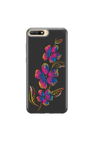 HUAWEI - Y6 2018 - Soft Clear Case - Spring Flowers In The Dark