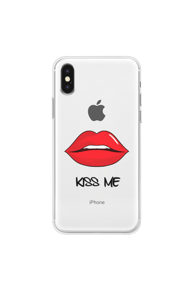 APPLE - iPhone XS Max - Soft Clear Case - Kiss Me