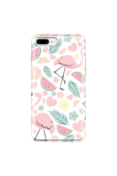 APPLE - iPhone 7 Plus - Soft Clear Case - Tropical Flamingo III