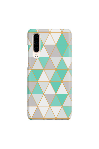 HUAWEI - P30 - 3D Snap Case - Green Triangle Pattern