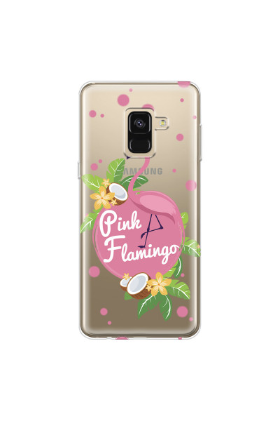 SAMSUNG - Galaxy A8 - Soft Clear Case - Pink Flamingo