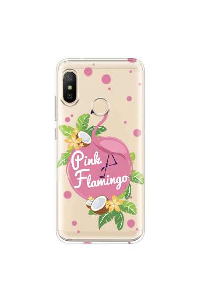 XIAOMI - Mi A2 Lite - Soft Clear Case - Pink Flamingo