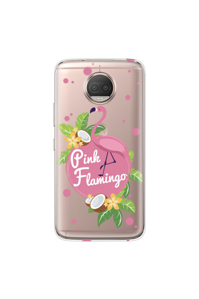MOTOROLA by LENOVO - Moto G5s Plus - Soft Clear Case - Pink Flamingo