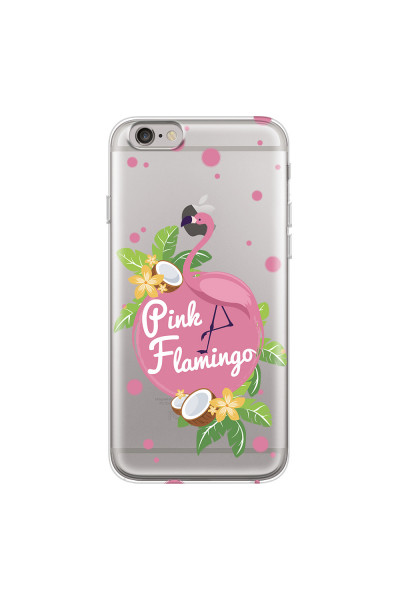 APPLE - iPhone 6S Plus - Soft Clear Case - Pink Flamingo