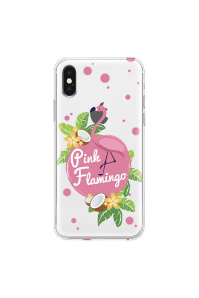 APPLE - iPhone XS Max - Soft Clear Case - Pink Flamingo