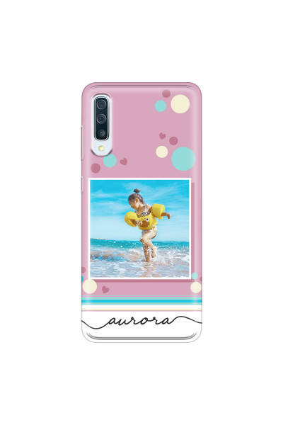SAMSUNG - Galaxy A50 - Soft Clear Case - Cute Dots Photo Case