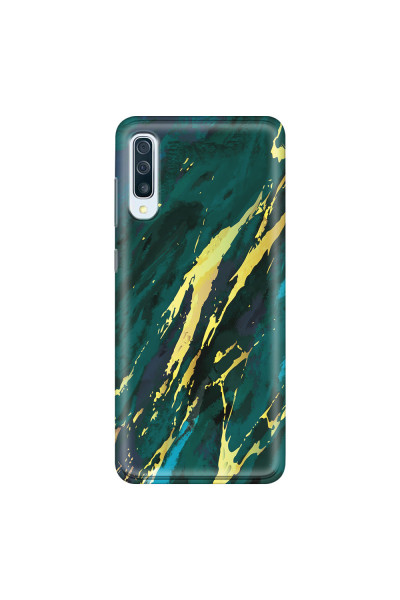 SAMSUNG - Galaxy A50 - Soft Clear Case - Marble Emerald Green