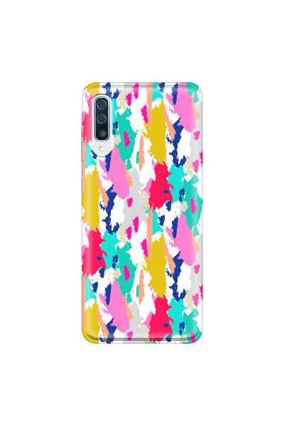 SAMSUNG - Galaxy A50 - Soft Clear Case - Paint Strokes