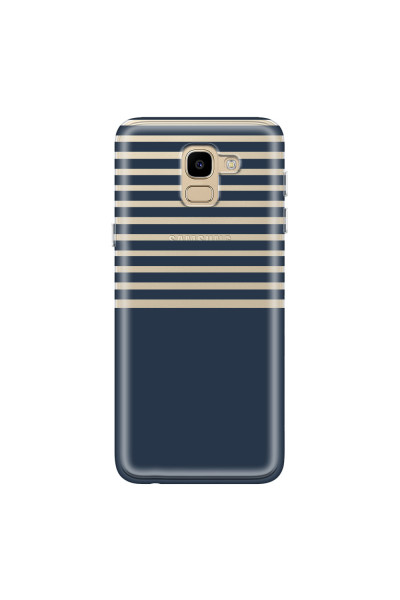 SAMSUNG - Galaxy J6 - Soft Clear Case - Life in Blue Stripes