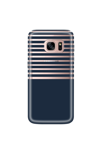 SAMSUNG - Galaxy S7 - Soft Clear Case - Life in Blue Stripes