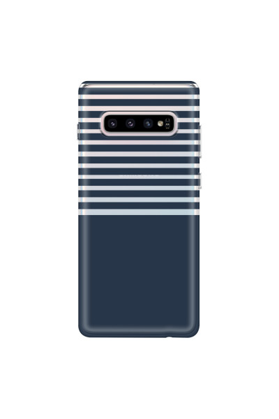 SAMSUNG - Galaxy S10 - Soft Clear Case - Life in Blue Stripes