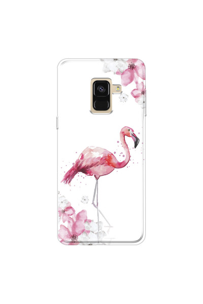 SAMSUNG - Galaxy A8 - Soft Clear Case - Pink Tropes