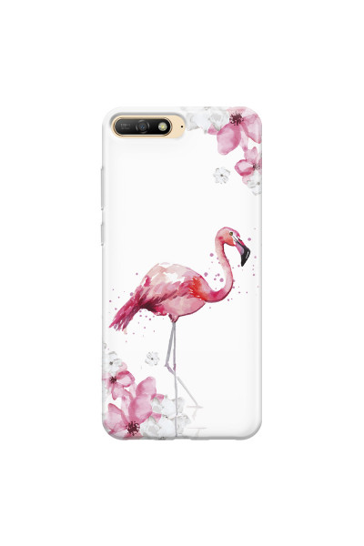 HUAWEI - Y6 2018 - Soft Clear Case - Pink Tropes