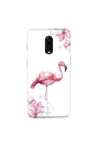 ONEPLUS - OnePlus 6T - Soft Clear Case - Pink Tropes
