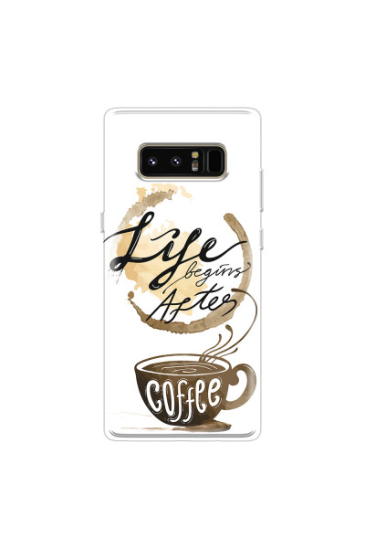 SAMSUNG - Galaxy Note 8 - Soft Clear Case - Life begins after coffee