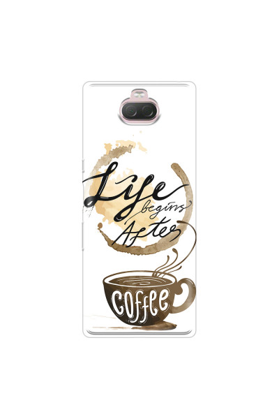 SONY - Sony 10 Plus - Soft Clear Case - Life begins after coffee