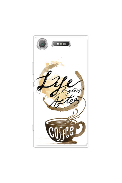 SONY - Sony XZ1 - Soft Clear Case - Life begins after coffee