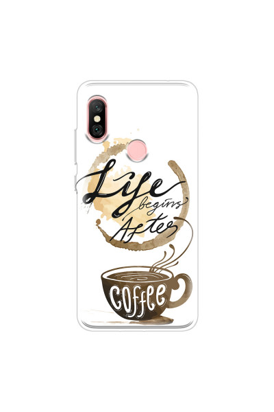 XIAOMI - Redmi Note 6 Pro - Soft Clear Case - Life begins after coffee