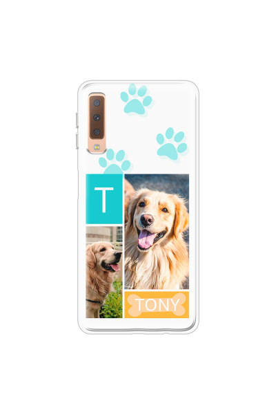 SAMSUNG - Galaxy A7 2018 - Soft Clear Case - Dog Collage