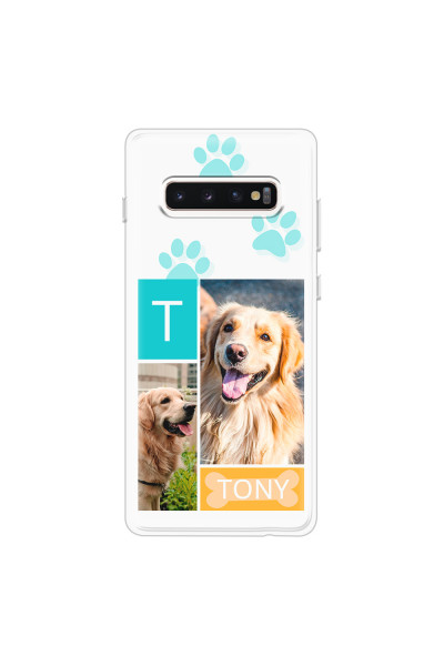 SAMSUNG - Galaxy S10 Plus - Soft Clear Case - Dog Collage