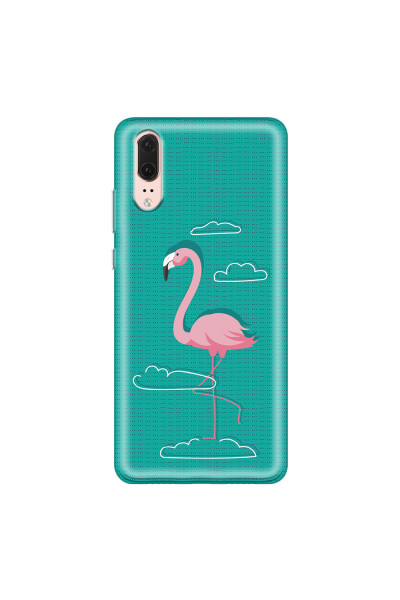 HUAWEI - P20 - Soft Clear Case - Cartoon Flamingo