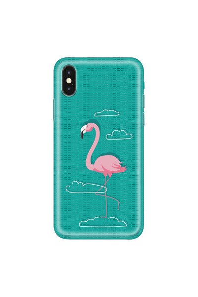 APPLE - iPhone XS Max - Soft Clear Case - Cartoon Flamingo