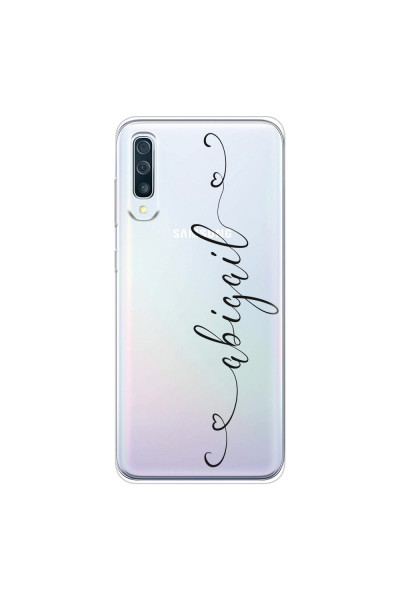 SAMSUNG - Galaxy A50 - Soft Clear Case - Dark Hearts Handwritten