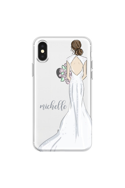 APPLE - iPhone X - Soft Clear Case - Bride To Be Brunette Dark