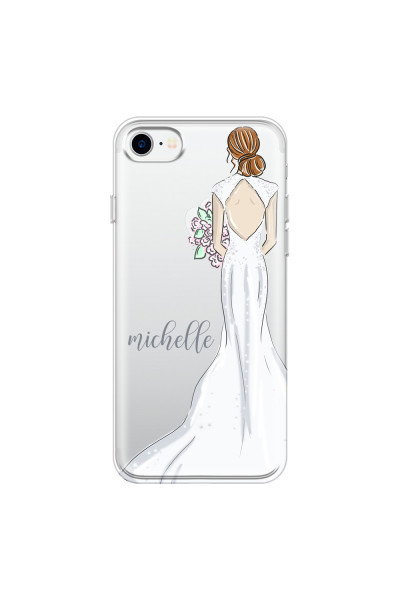 APPLE - iPhone 7 - Soft Clear Case - Bride To Be Redhead Dark