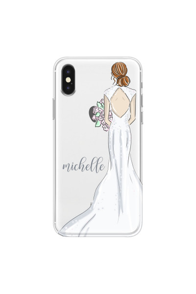 APPLE - iPhone XS Max - Soft Clear Case - Bride To Be Redhead Dark