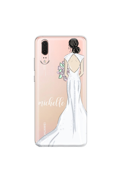 HUAWEI - P20 - Soft Clear Case - Bride To Be Blackhair