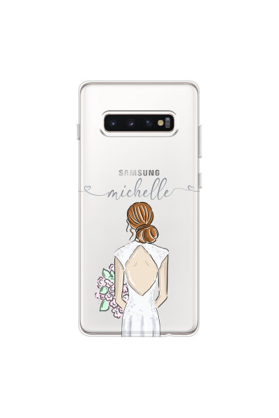 SAMSUNG - Galaxy S10 Plus - Soft Clear Case - Bride To Be Redhead II. Dark