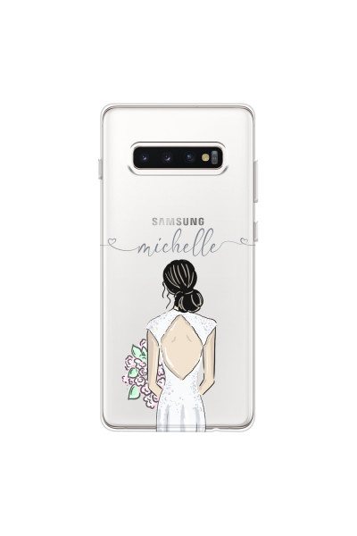 SAMSUNG - Galaxy S10 Plus - Soft Clear Case - Bride To Be Blackhair II. Dark