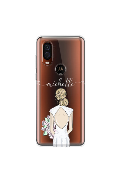 MOTOROLA by LENOVO - Moto One Vision - Soft Clear Case - Bride To Be Blonde II.