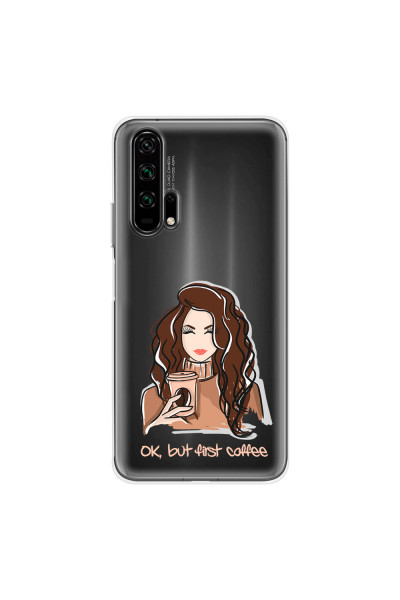 HONOR - Honor 20 Pro - Soft Clear Case - But First Coffee Light