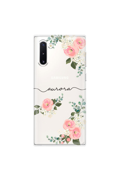 SAMSUNG - Galaxy Note 10 - Soft Clear Case - Pink Floral Handwritten