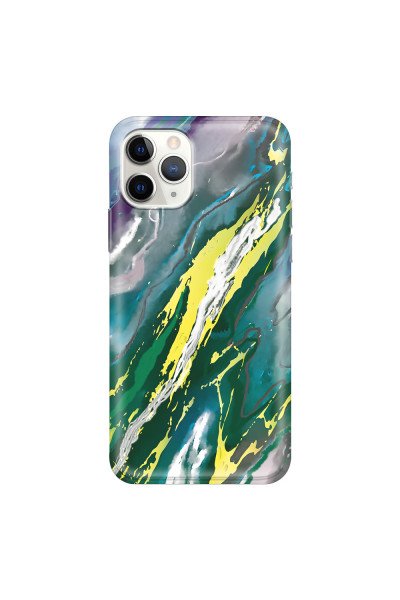 APPLE - iPhone 11 Pro - Soft Clear Case - Marble Rainforest Green