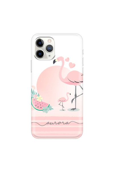 APPLE - iPhone 11 Pro Max - Soft Clear Case - Flamingo Vibes Handwritten
