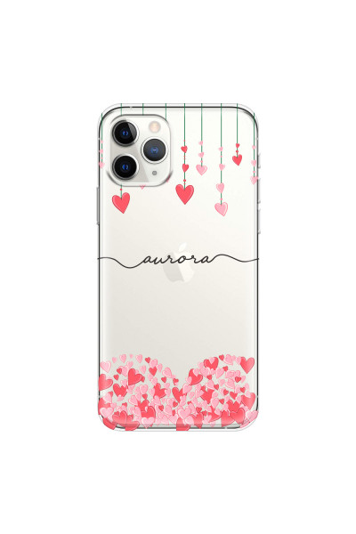 APPLE - iPhone 11 Pro Max - Soft Clear Case - Love Hearts Strings
