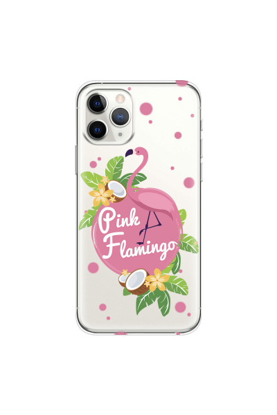 APPLE - iPhone 11 Pro Max - Soft Clear Case - Pink Flamingo