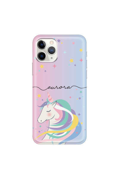 APPLE - iPhone 11 Pro Max - Soft Clear Case - Pink Unicorn Handwritten