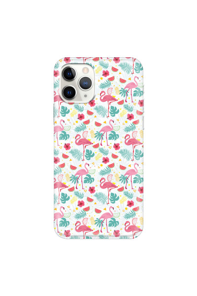 APPLE - iPhone 11 Pro Max - Soft Clear Case - Tropical Flamingo II