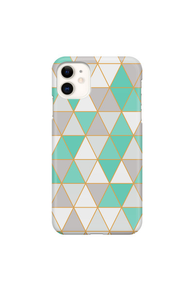 APPLE - iPhone 11 - 3D Snap Case - Green Triangle Pattern
